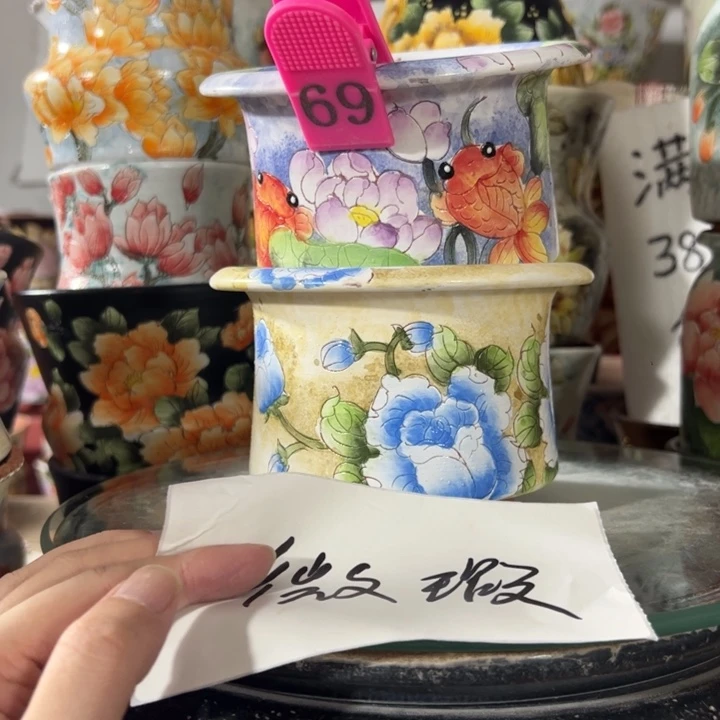 豆***人景德镇手绘花盆满38包邮偏远地区除外