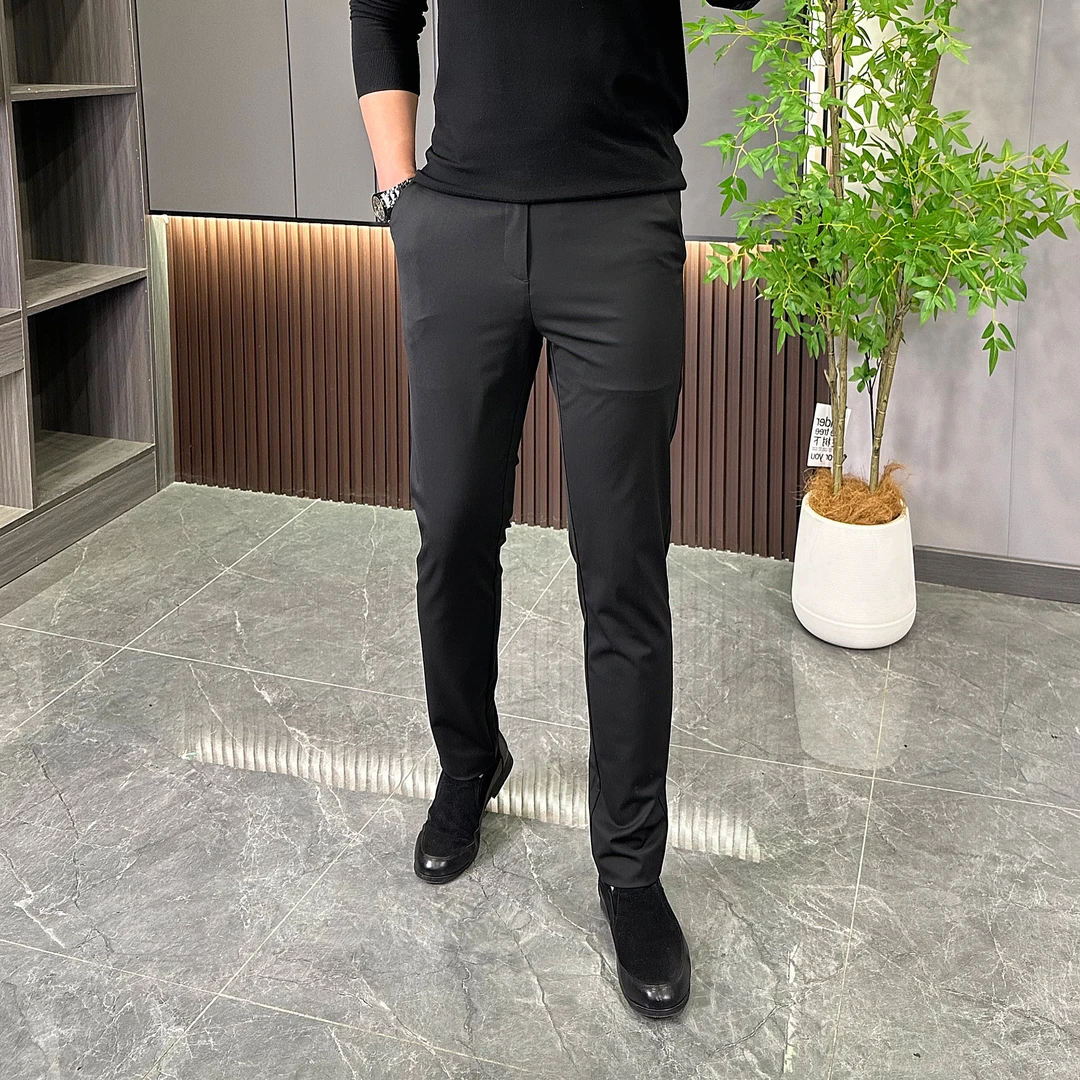 隐形伸缩腰西裤男款2025新款春夏季高级感韩版松紧腰休闲西装裤子