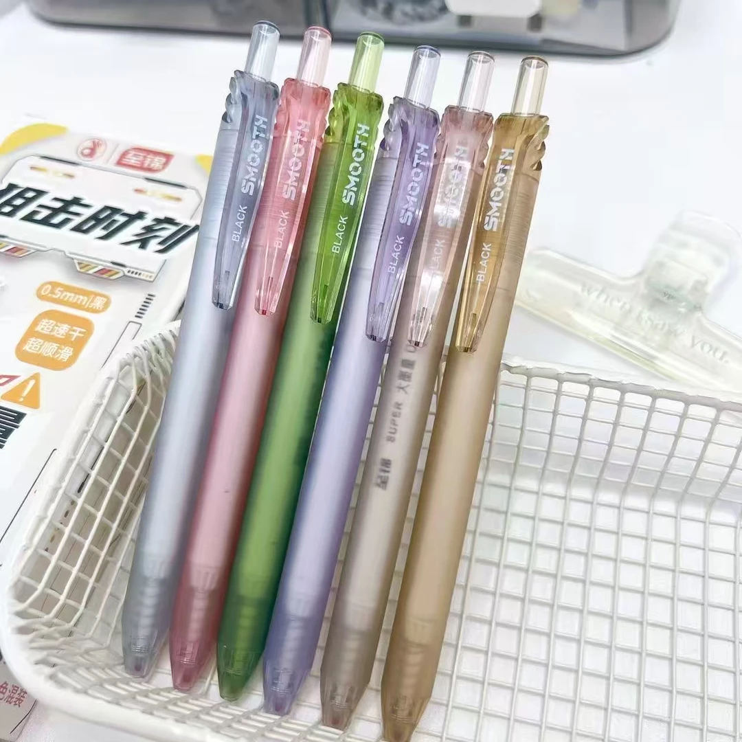 【黑墨-6支】A18至锦狙击时刻大墨量按动中性笔大容量