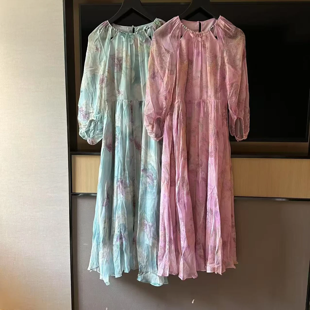 红姐严选肩膀镂空串珠显瘦连衣裙31652