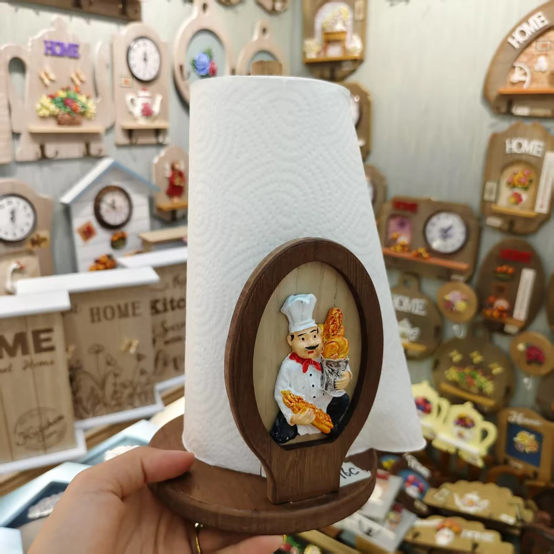 新疆包邮实木懒人抹厨师布支架时尚卷纸器纸巾架两用环保家用装饰