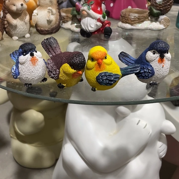 树脂四个胖小鸟胖小鸟