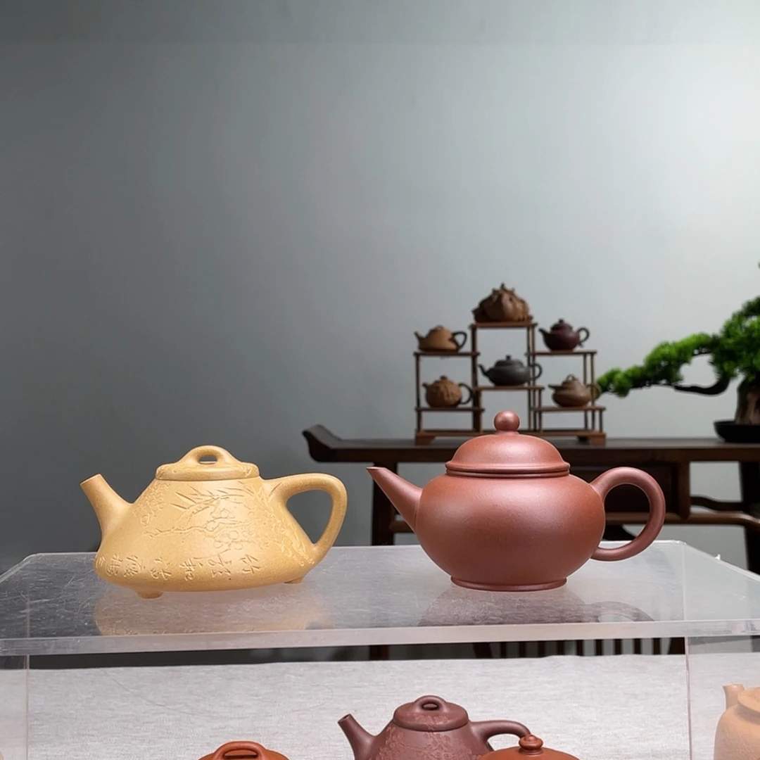 【闪购商品】茶壶紫砂晨*金黄墨绿子冶底槽青水平