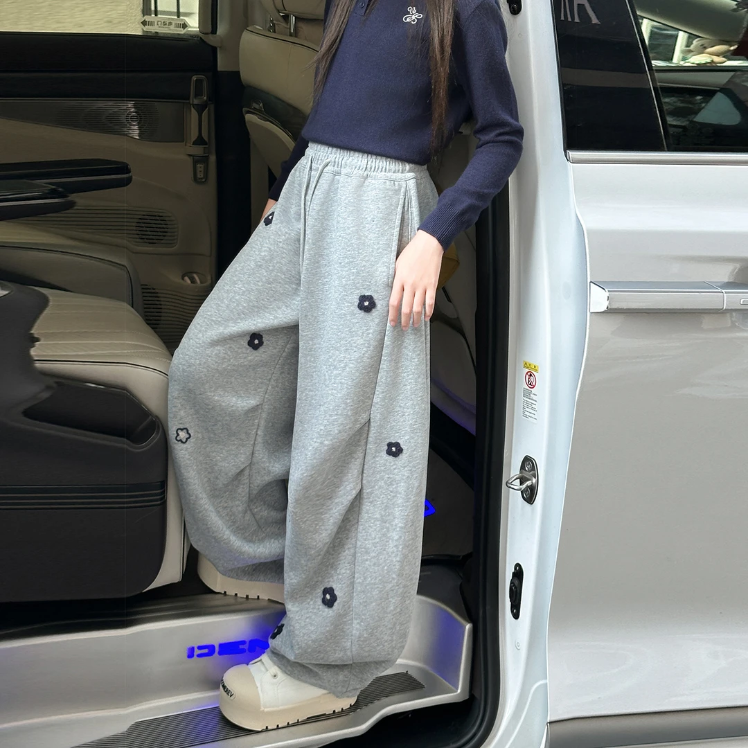 女童秋装洋气卫裤2025新款女大童时髦阔腿裤女孩春秋休闲运动长裤