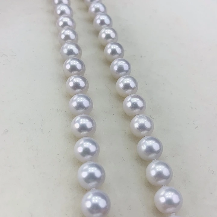 淡水珍珠颈饰银S925镶嵌卡9.5极光炫彩银蓝粉光