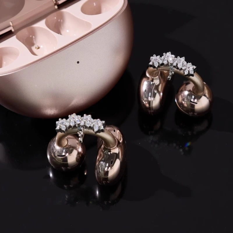 超仙绝美气质满排小花耳机夹扣适配freeclip配饰diy夹扣小众耳饰