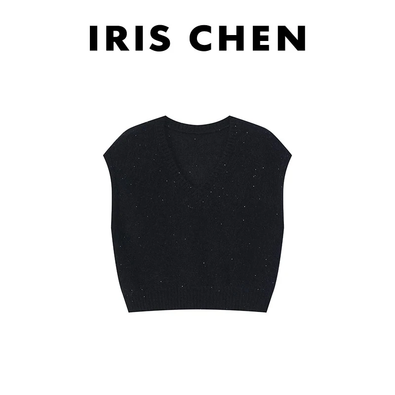 现货IRIS CHEN 流星马甲 2025春夏款马海毛绵羊毛针织衫25MJ055