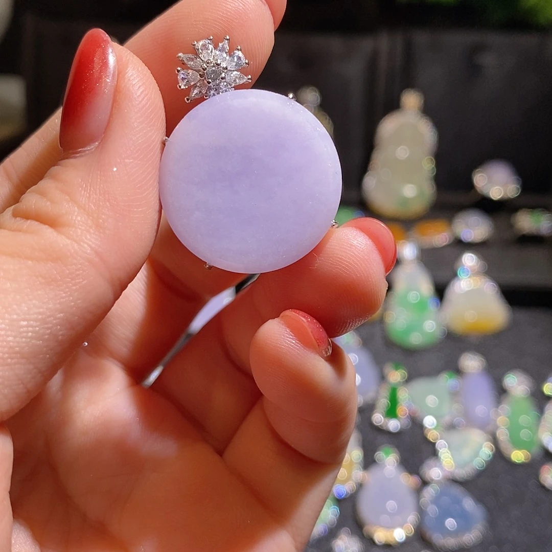 颈饰银S925镶嵌翡翠天然翡翠