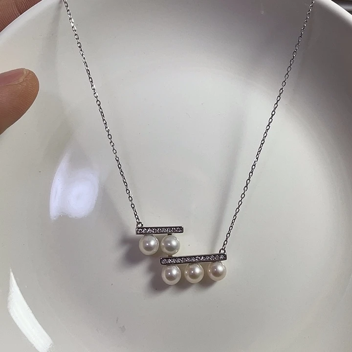颈饰淡水珍珠银S925镶嵌