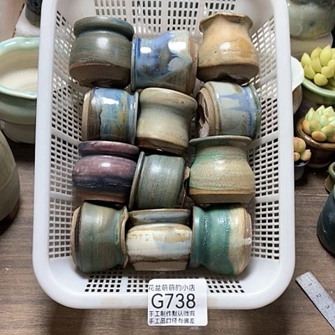 紫砂花盆738微瑕品口径3到4左右