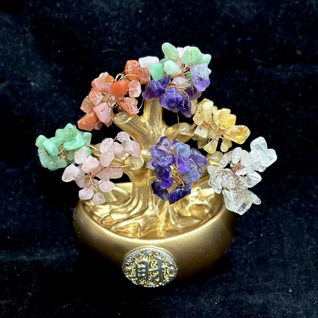 【BF】【摇钱树】五彩水晶树摆件（多样性发其一）