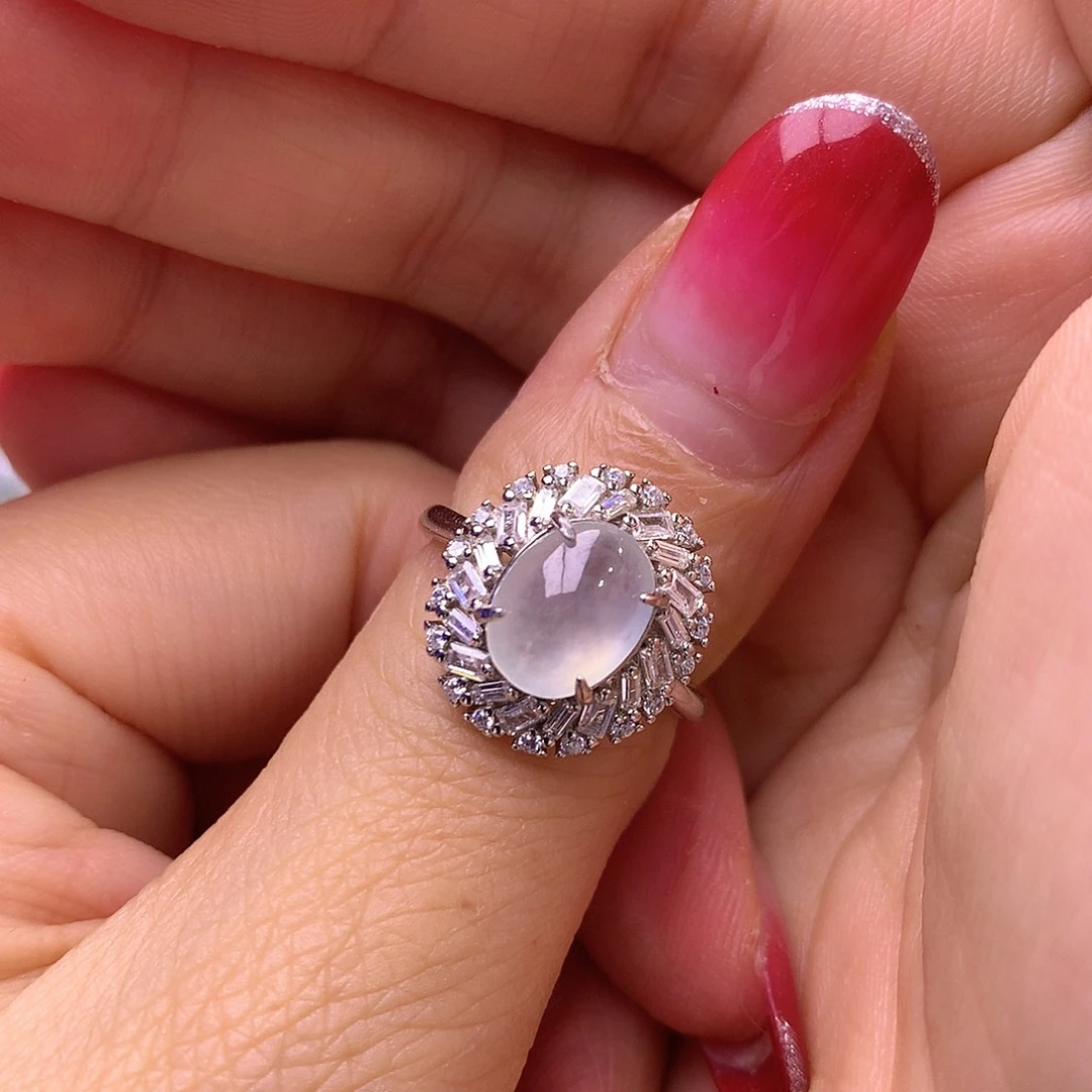 翡翠银S925镶嵌戒指