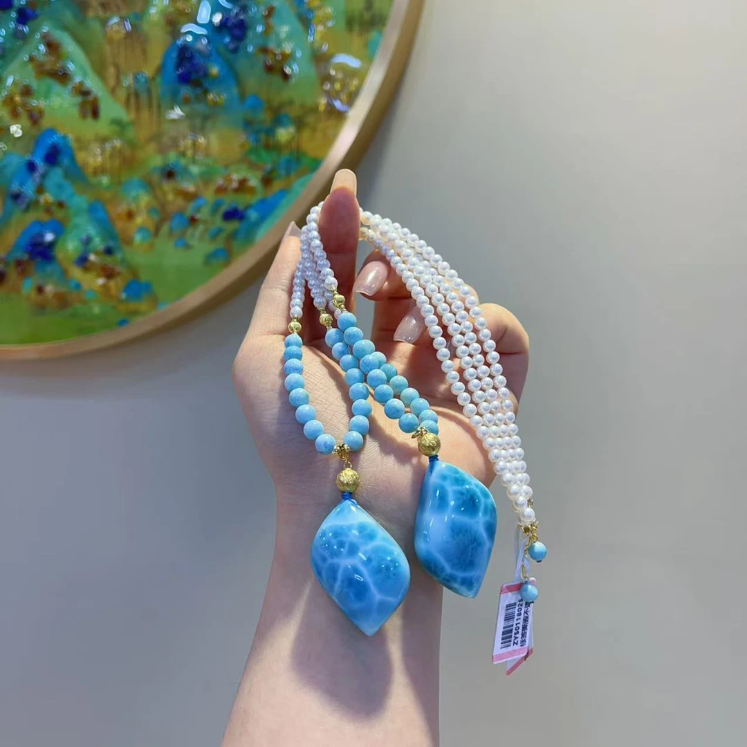 【李哥推荐】18k金海纹石项链@@ZY50118025@多样性发一