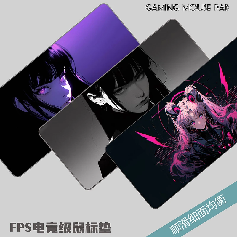 动漫鼠标垫电竞超大号加厚细面二次元游戏电脑办公桌垫FPS高颜值