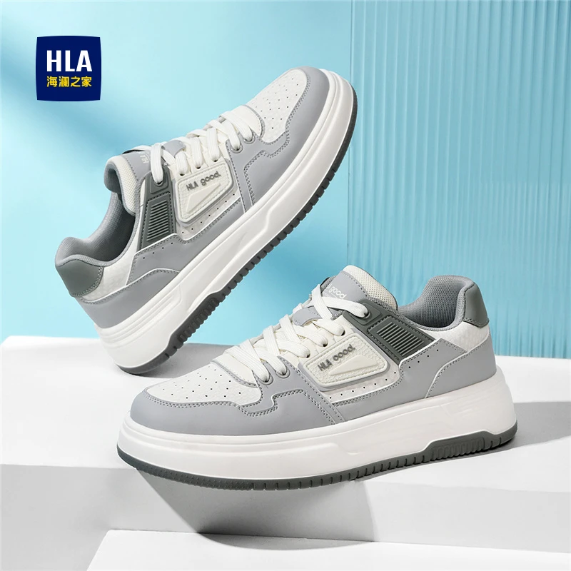 HLA/海澜之家秋季休闲板鞋男士低帮潮流秋季情侣厚底时尚百搭鞋子