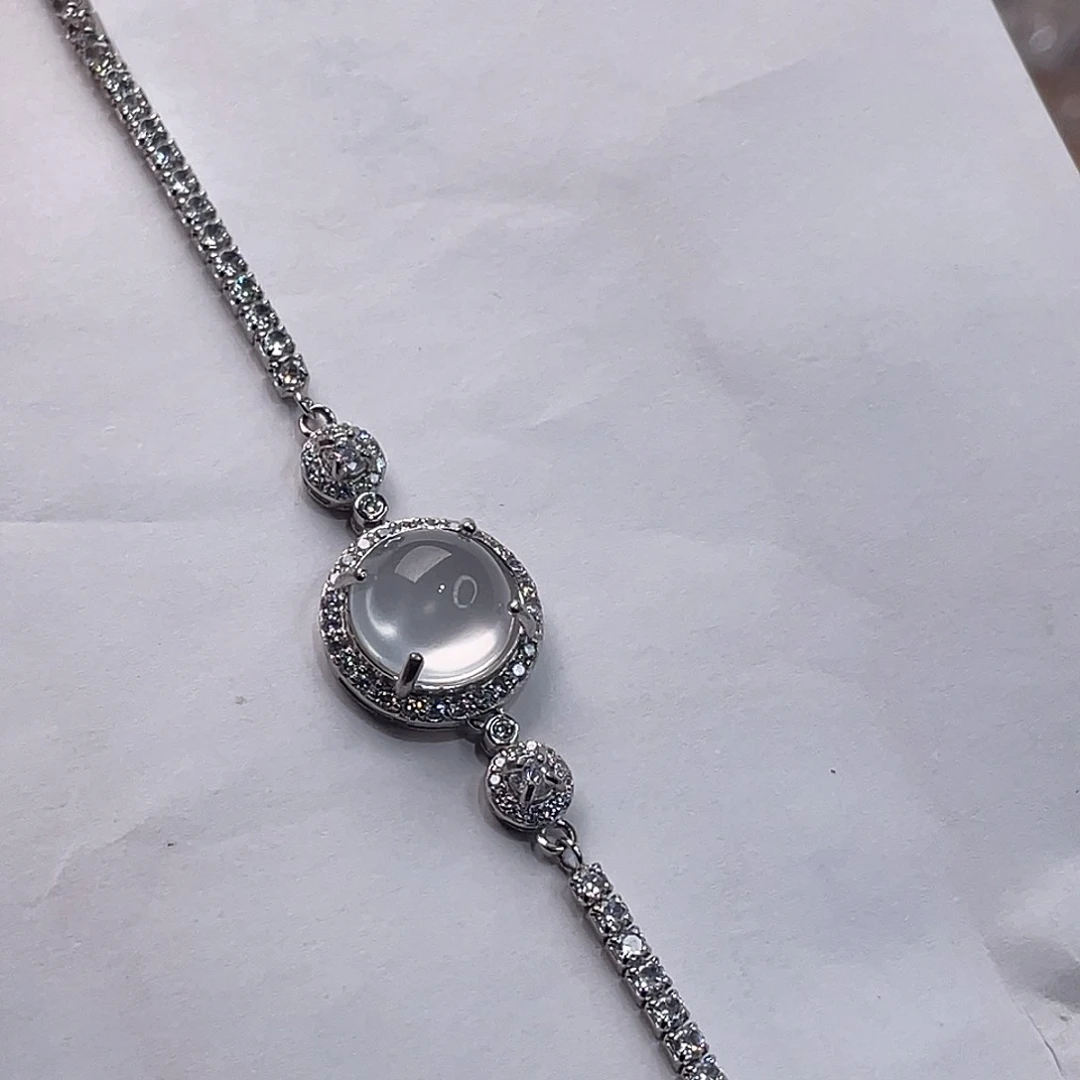 石英质玉银S925镶嵌手链福利仅一条