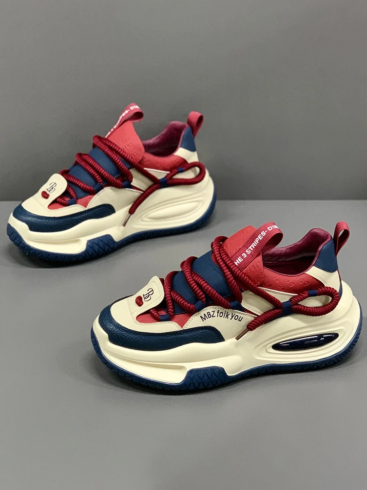 欧式男鞋秋冬款2025新款运动休闲鞋增高厚底潮鞋阿甘老爹鞋