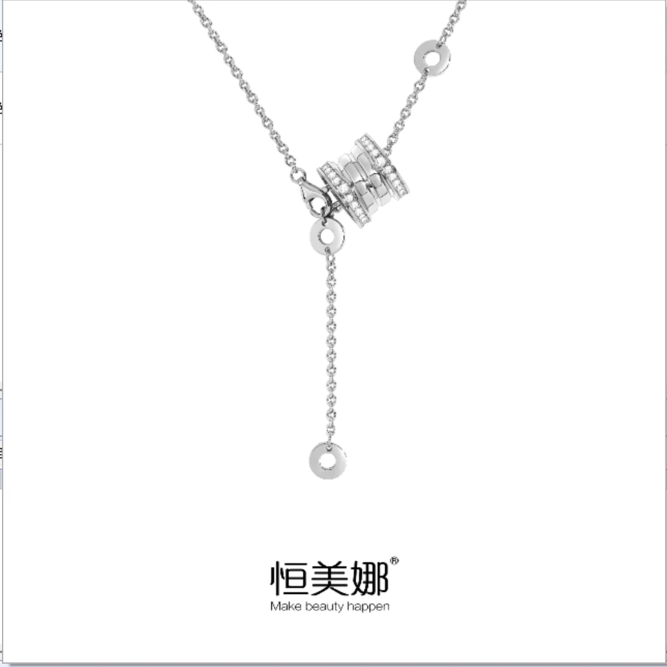 坠链均925银莫桑石 大蛮腰项链孤品轻奢时尚百搭