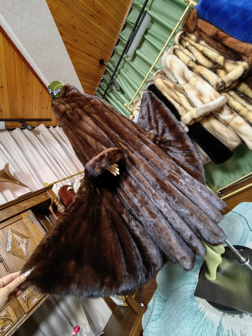 SY1140中古海报480大摆加长大码大衣长款保暖休闲女款