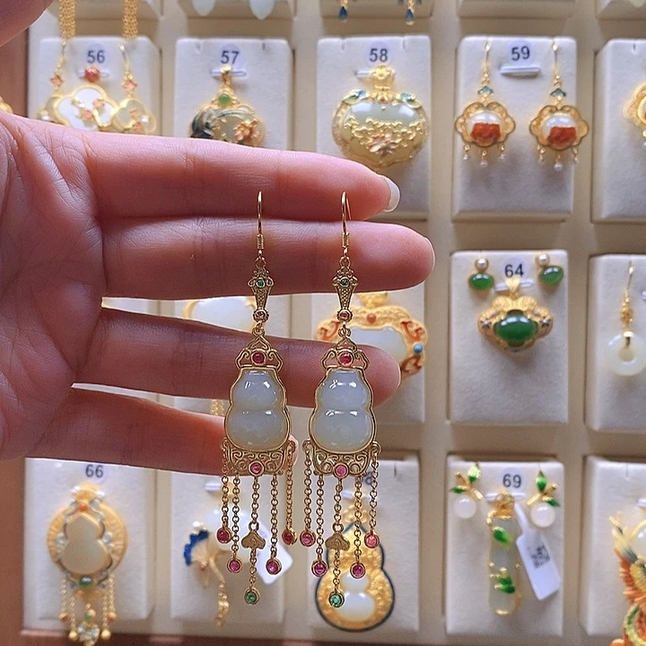 和田玉颈饰银S925镶嵌