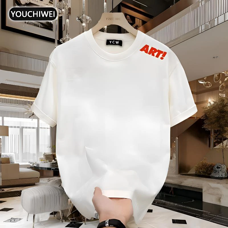 优驰威痞帅纯棉字母印花T恤青年男女夏季ins街头潮流宽松百搭短袖