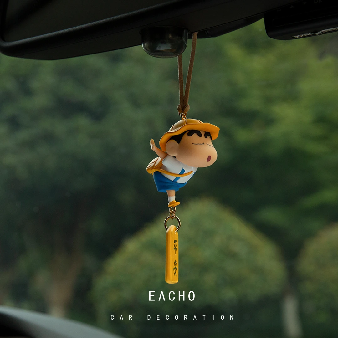 游泳冲浪飞翔蜡笔小新车载挂件可爱汽车内后视镜挂饰品高级感女生