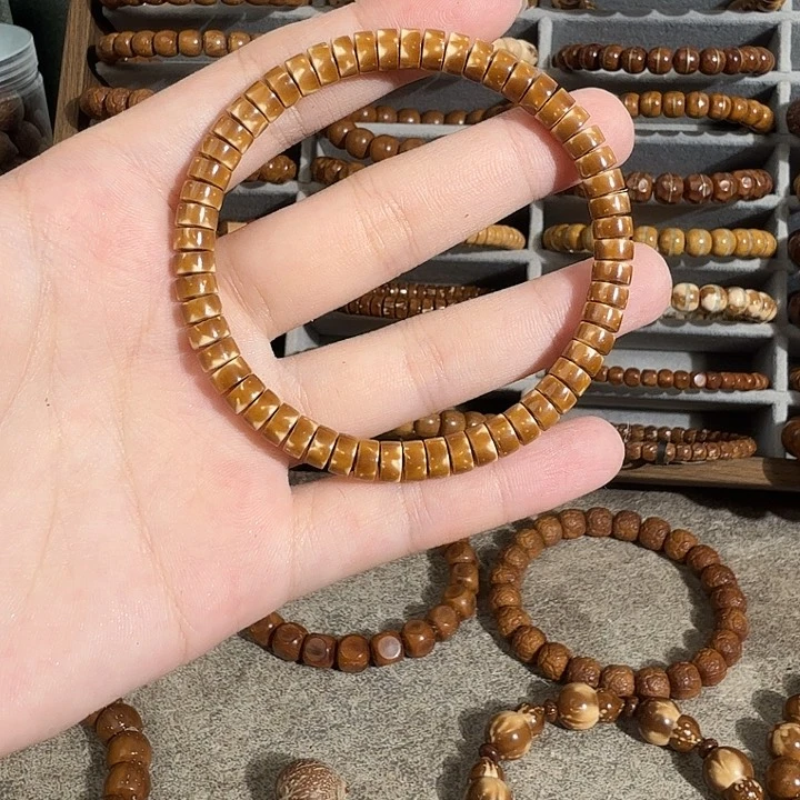 紫金鼠手串6*3太妃糖火焰药片纯肉实心