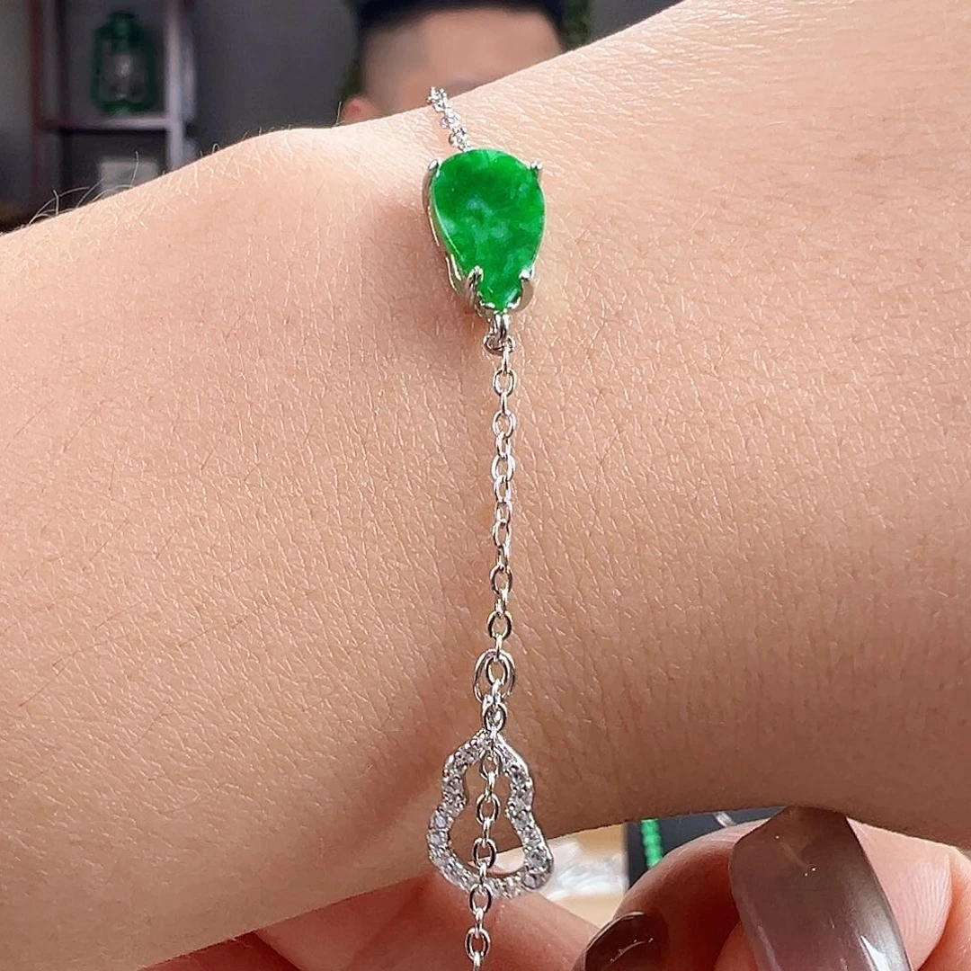 银S925镶嵌手链翡翠手链47