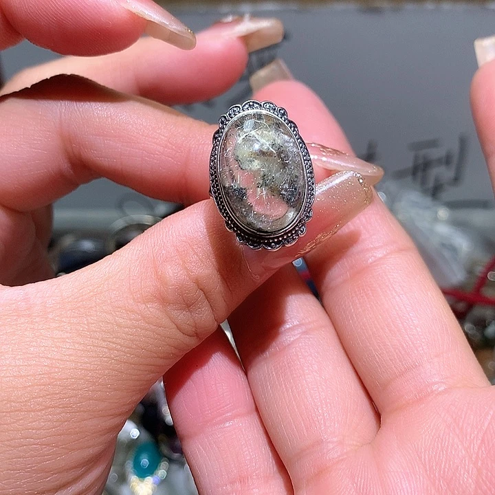 水晶戒指银S925镶嵌水晶J****