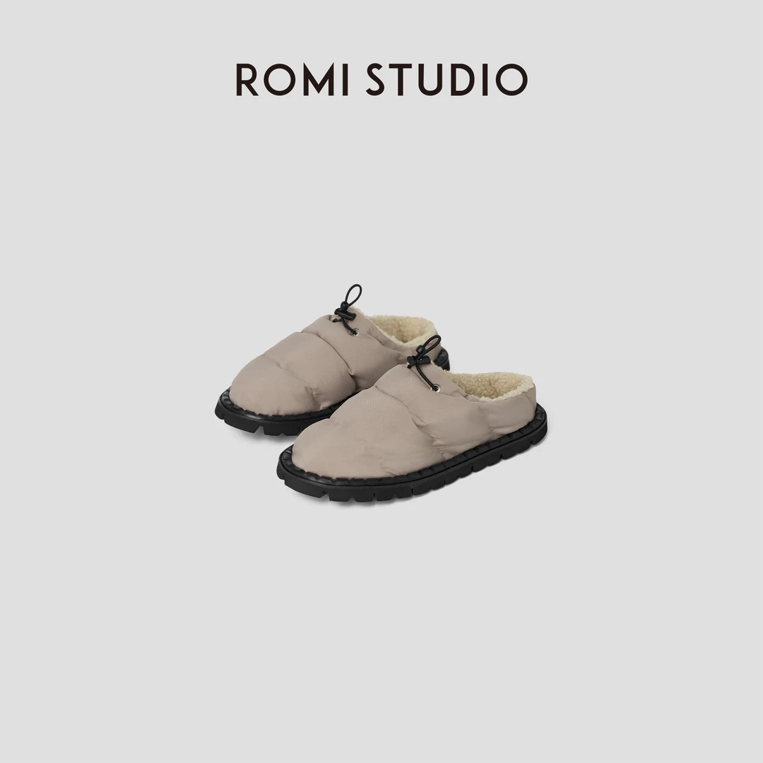ROMI STUDIO“温暖过冬”加绒抽绳厚款耐磨防滑包头雪地靴 447A4059