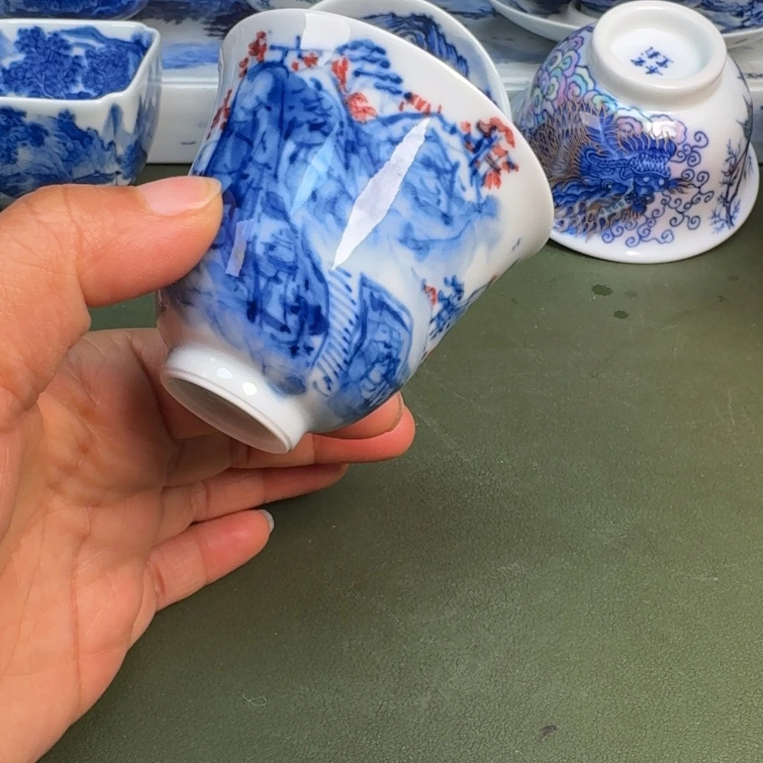 瓷景德镇纯手绘茶具圆圆286