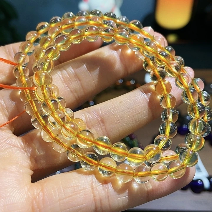 黄晶手链未镶嵌黄水晶多圈