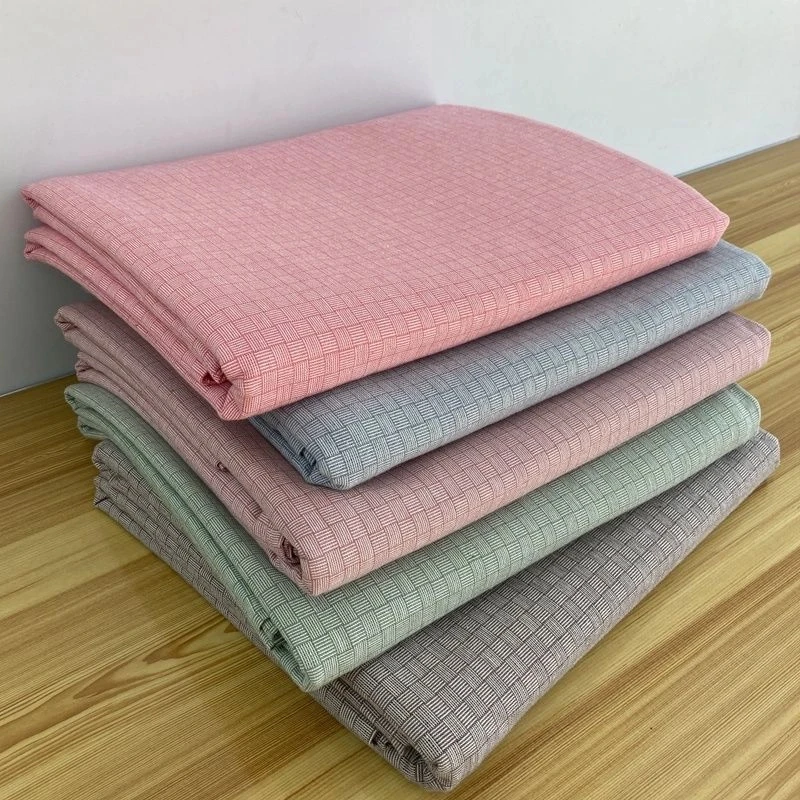 纯色加厚席花老粗布学生双面吸汗透气四季通用肤柔软复古风