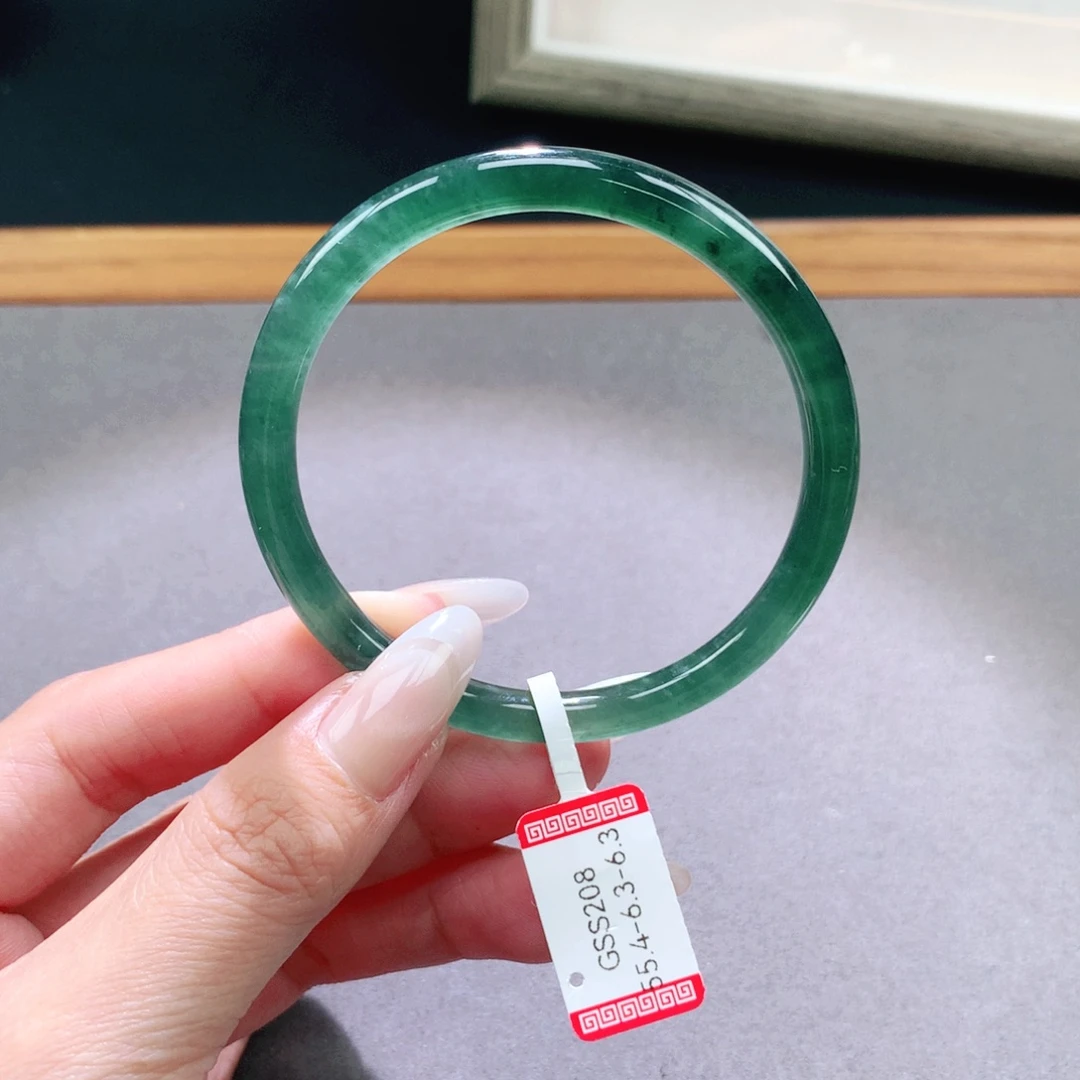 ****桃翡翠未镶嵌手镯天然