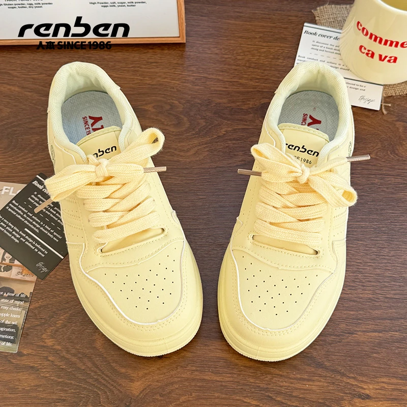 人本官方旗舰店2025爆款休闲鞋ins学生穿搭洋气软底软面潮鞋韩版