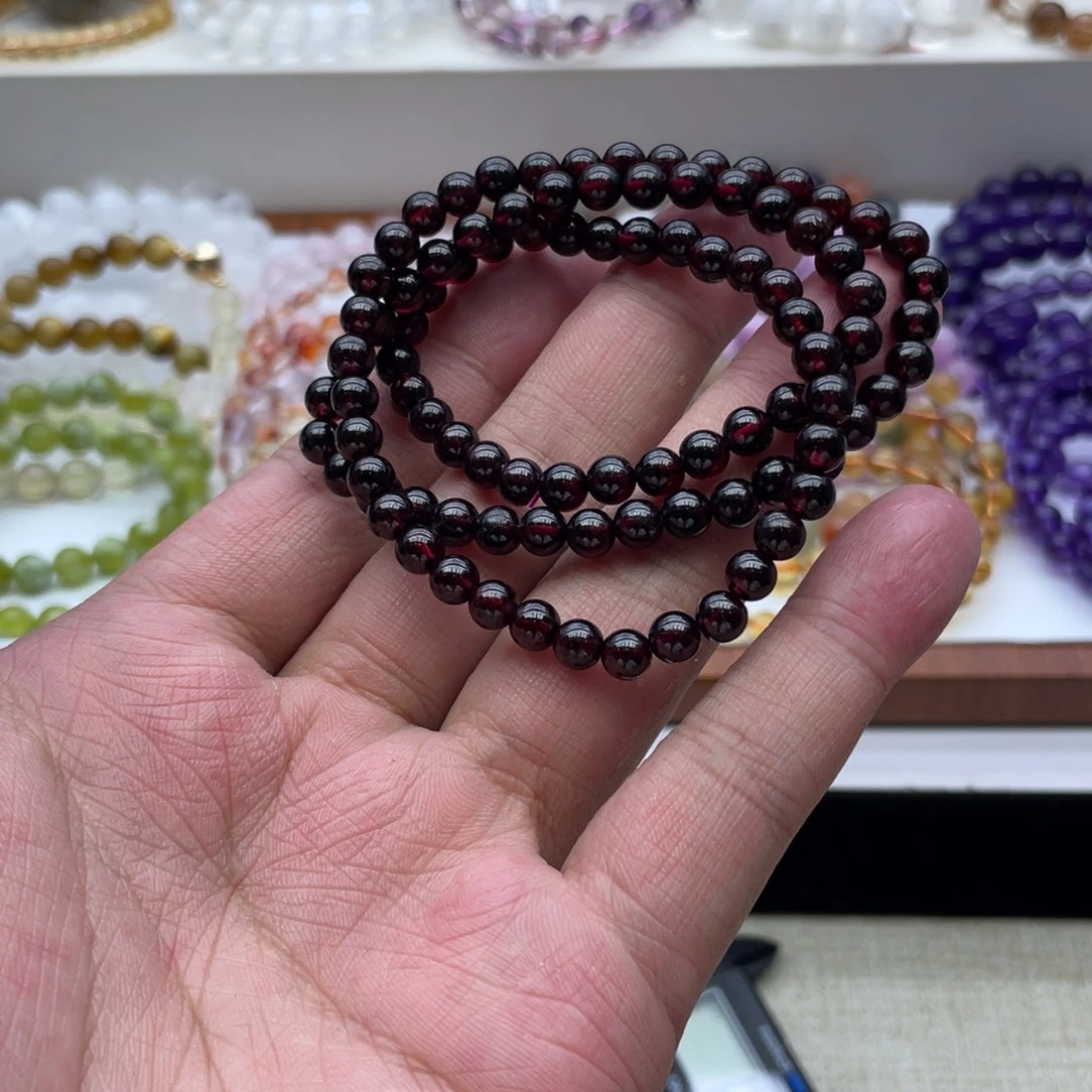 手链未镶嵌水晶石榴石多圈