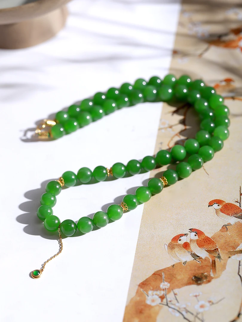 【澄玉珠宝】精品设计款碧玉妈妈链 精美高级款 卡8mm（多样性发货）