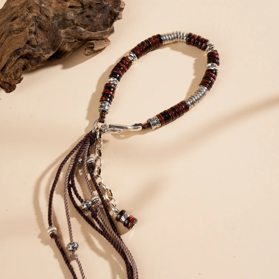 925银手链 红虎盘缠手链原创设计民族风简约欧美时尚手链