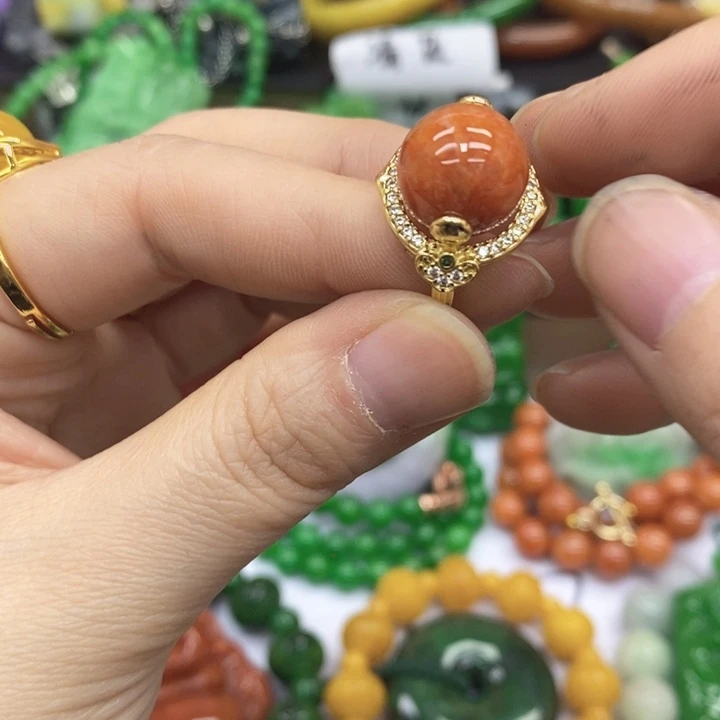 翡翠未镶嵌手链戒指75