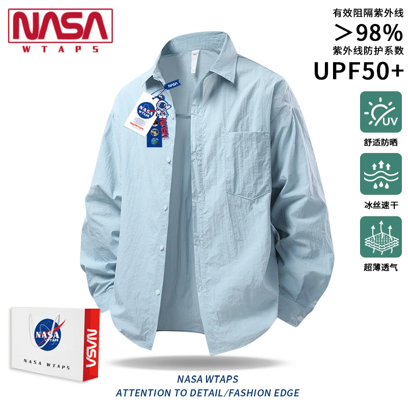 NASA WTAPS户外速干防晒衬衫男士夏季潮牌薄款防紫外线防晒衣男