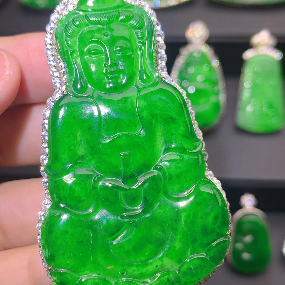 【闪购商品】翡翠银S925镶嵌吊坠(不含链)