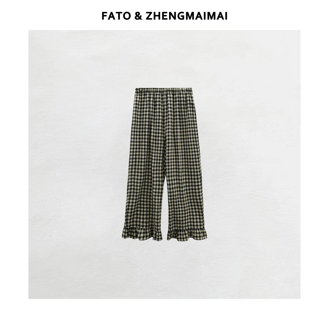 【郑买买】格蕾花园 夏季薄款慵懒风松弛纯欲蕾丝花边裤 HH50417K1