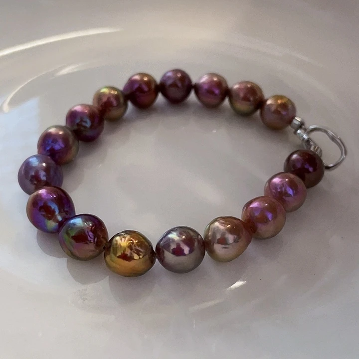 银S925镶嵌淡水珍珠手链