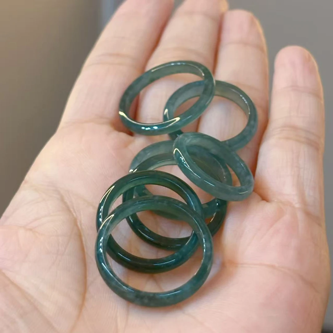 高冰蓝水翡翠戒圈多样性发一JZ106