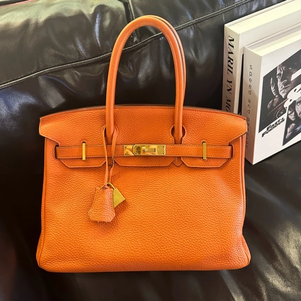 95新 Hermes/爱马仕 Birkin 30 爱马仕橙 框O刻 手提包