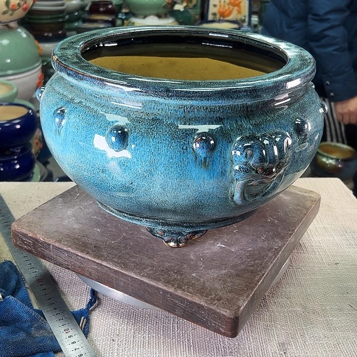 泳坤堂石湾花盆微瑕