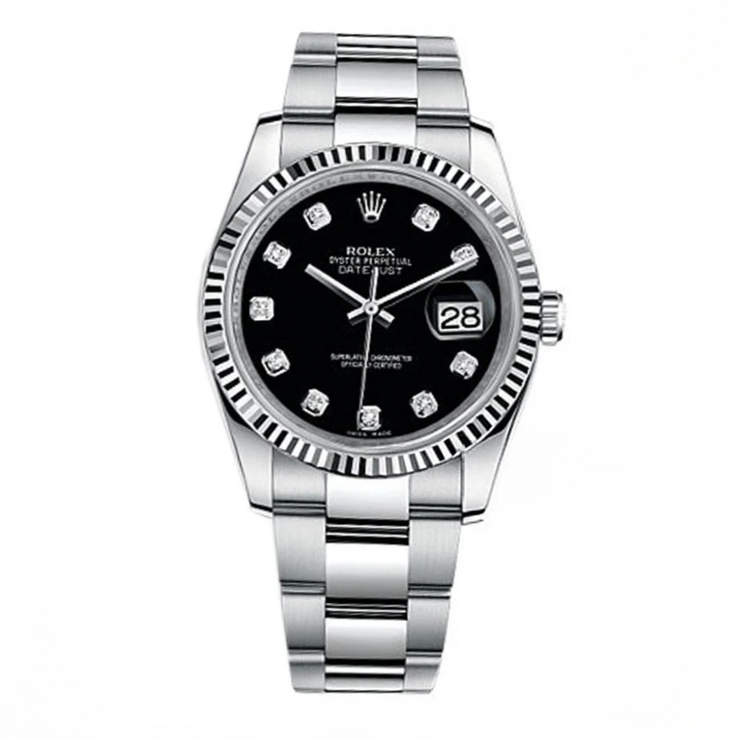 99新 Rolex/劳力士 奢侈品/日志116234黑盘钻刻36mm原钻单表