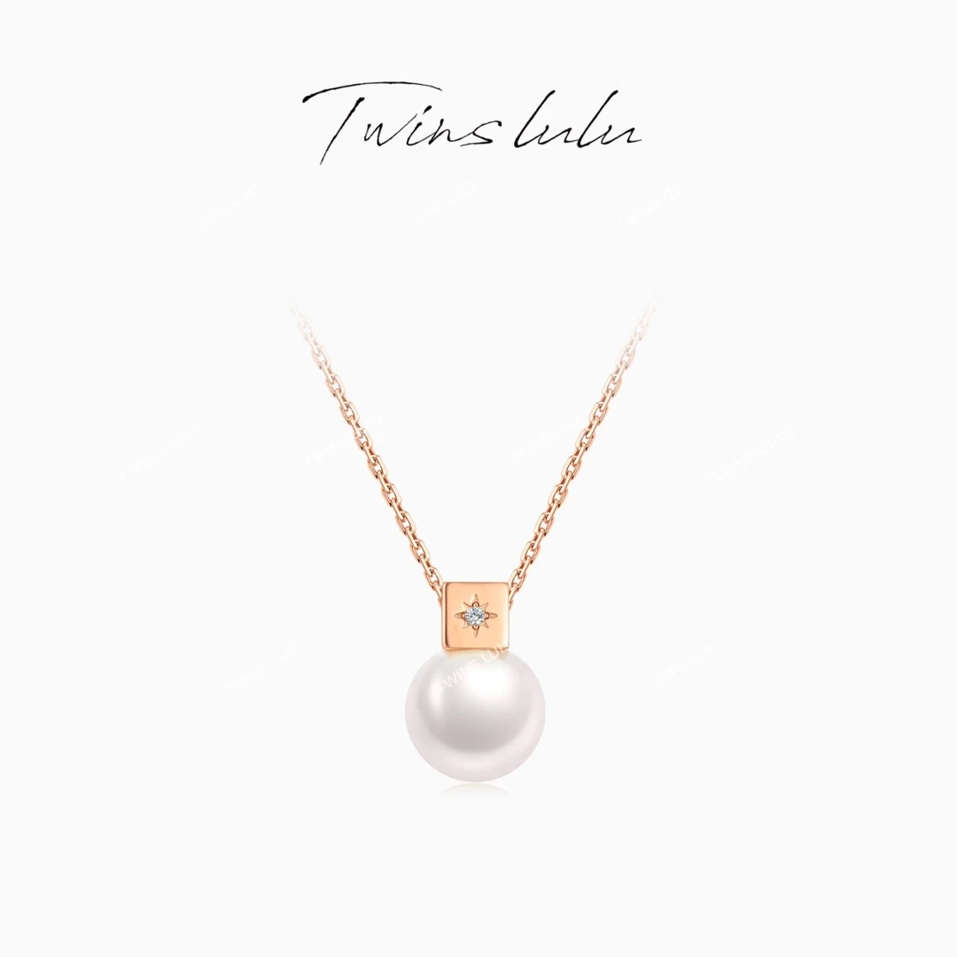 TWINS LULU镀K金秋上新轻奢首饰高级感方块珠珠项链女款TSJ9893