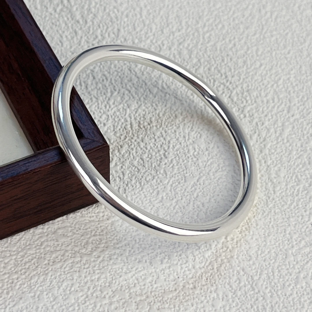 足银手镯 足银999.9 光面素圈手镯A12