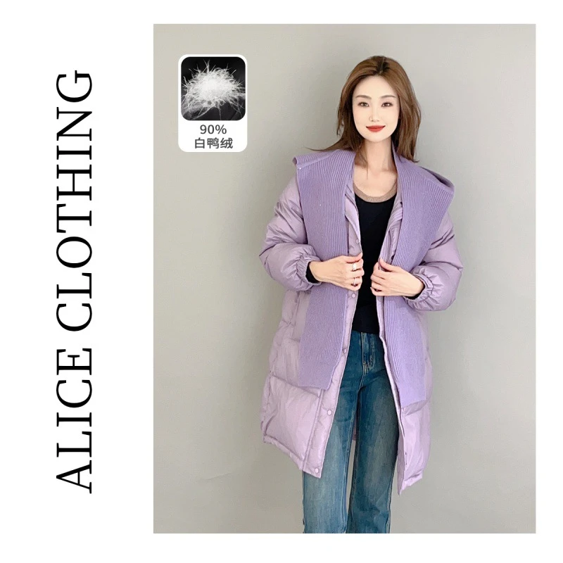 6ALICE“首尔故事”时尚羽绒服连帽围巾 轻暖蓬松 S1032398Tr